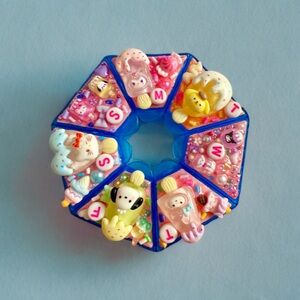 Decoden Pill Case, Sanrio Junk Box, Handmade Rhinestones Kawaii Medicine Weekly